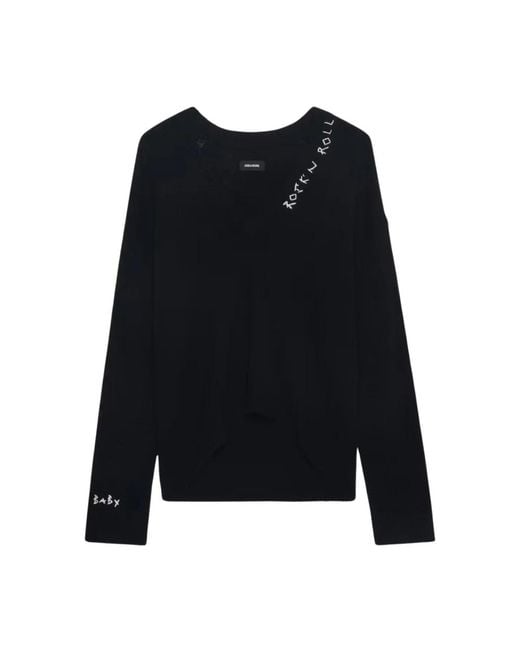Zadig & Voltaire Black V-Neck Knitwear
