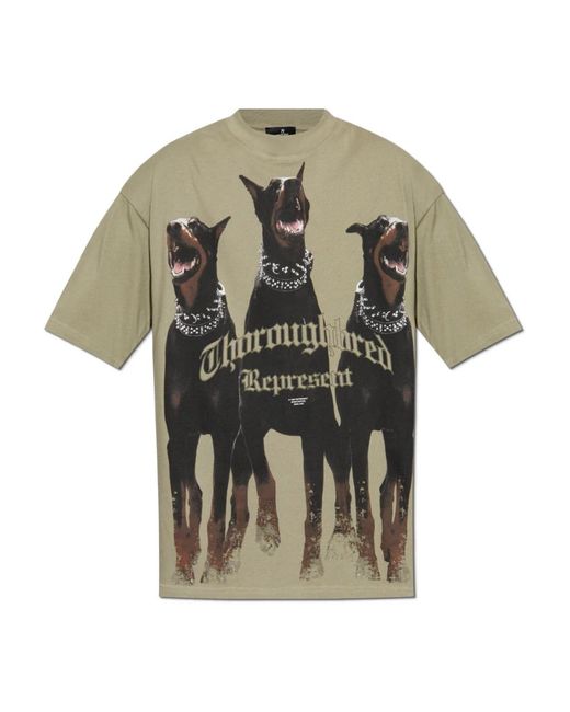 Represent Tops ,Groen ,Katoen T-Shirt Thoroughbred in het Green voor heren