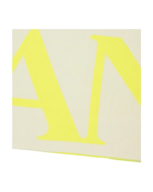 Lanvin Accessoires ,Wol Neon Gele Logo Wollen Sjaal in het Yellow
