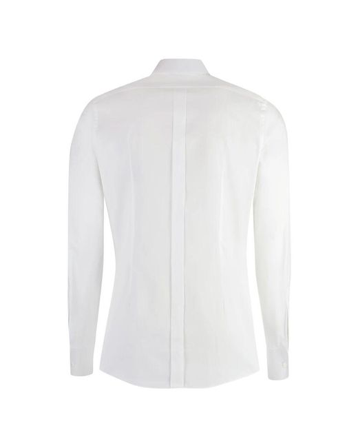 Dolce & Gabbana Goldknopf popeline tuxedo hemd in White für Herren