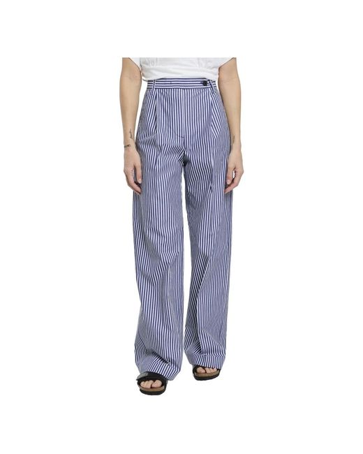 Pantalone ampio a righe in cotone di Department 5 in Blue