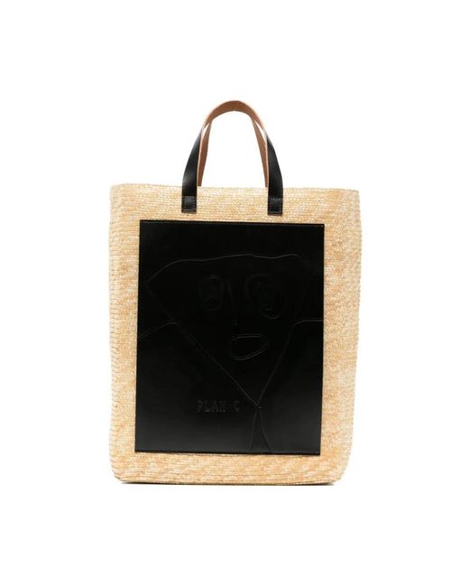Plan C Black Shopping Bags