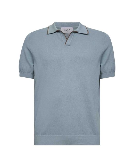 D4.0 Blue Polo Shirts for men