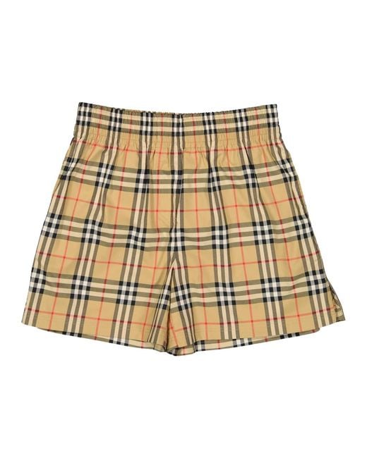 Vintage check flared shorts Burberry de color Metallic