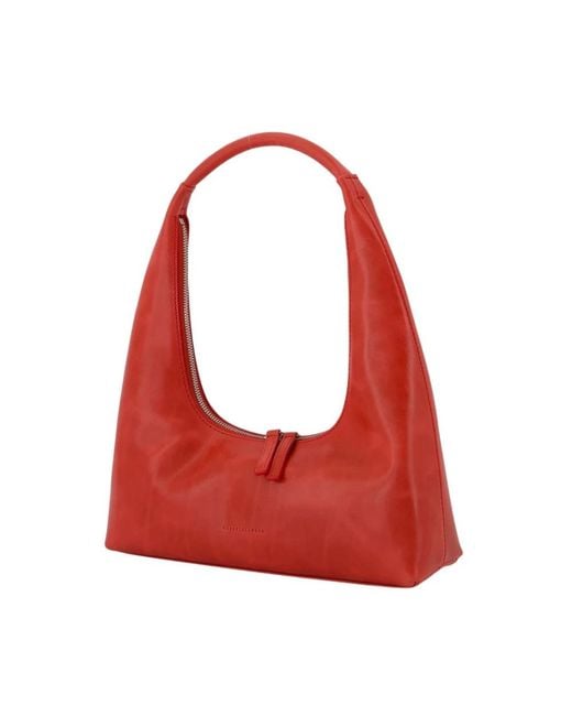 MARGE SHERWOOD Red Rote Leder Hobo Schultertasche
