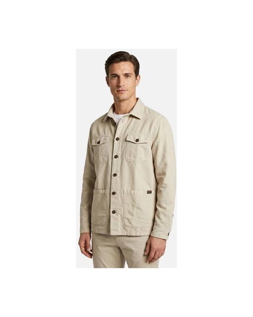 Fay Overshirt Tasconata in het Natural voor heren