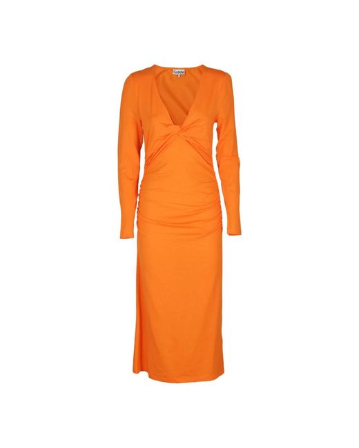 Midi Dresses di Ganni in Orange