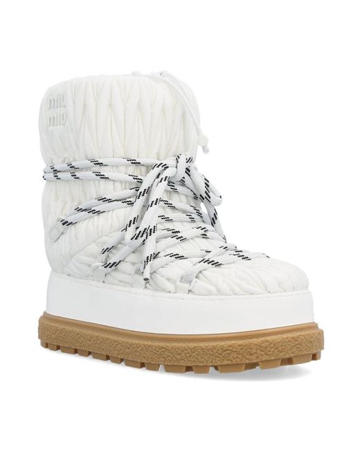 Miu Miu White Winter Boots