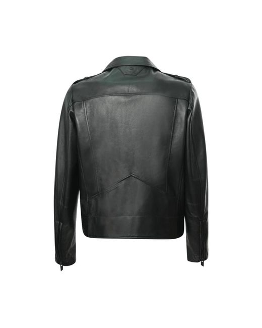 Salvatore Santoro Black Leather Jackets for men