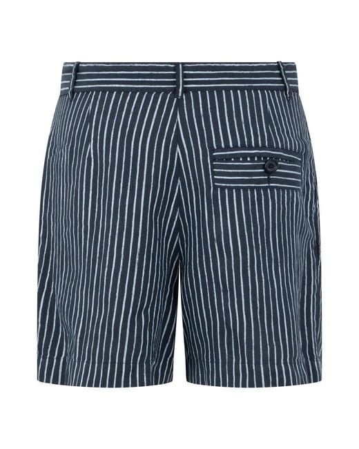 120% Lino Blue Casual Shorts