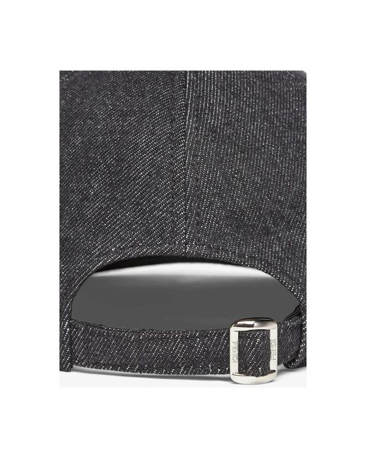 Fendi Accessoires ,Zwart ,Katoen Zwarte Baseballpet Met Ff Logo in het Black voor heren