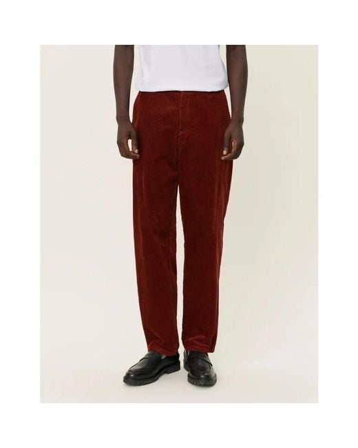 Les Deux Red Straight Trousers for men