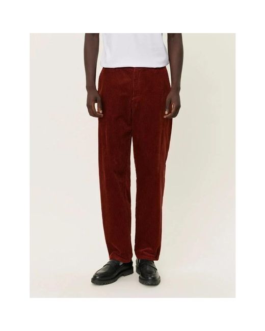 Straight Trousers Les Deux de hombre de color Red