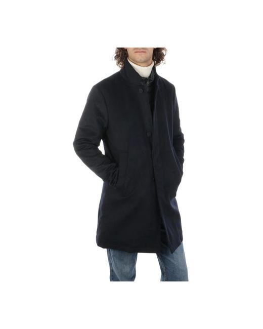 DUNO Black Single-Breasted Coats for men