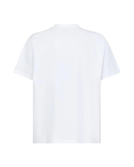 Burberry Weiße gerippte crewneck t-shirts und polos in White für Herren