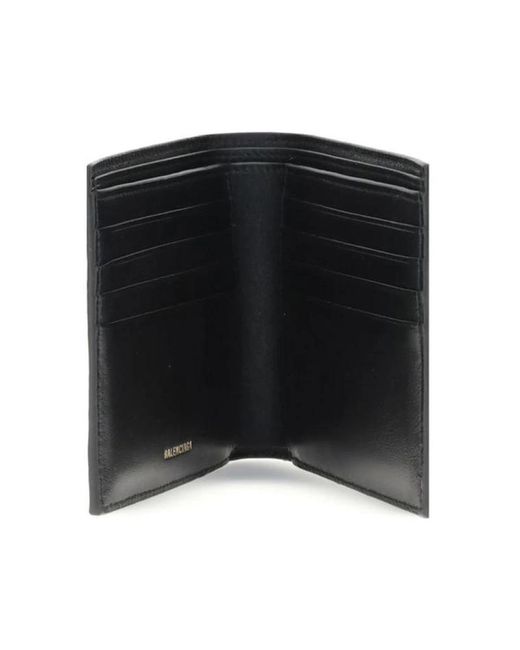 Balenciaga Compacte Leren Portemonnee Met Kaartsleuven in het Black voor heren