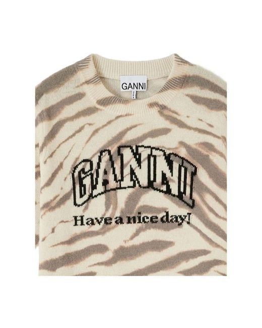 Ganni Natural T-Shirts