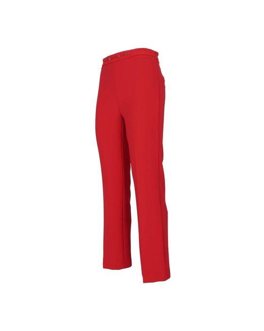 Elisabetta Franchi Red Straight Trousers