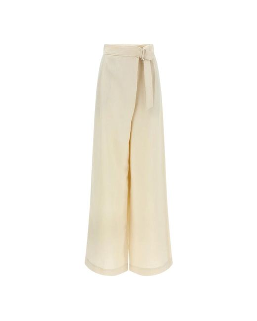 Brunello Cucinelli Natural Wide Trousers
