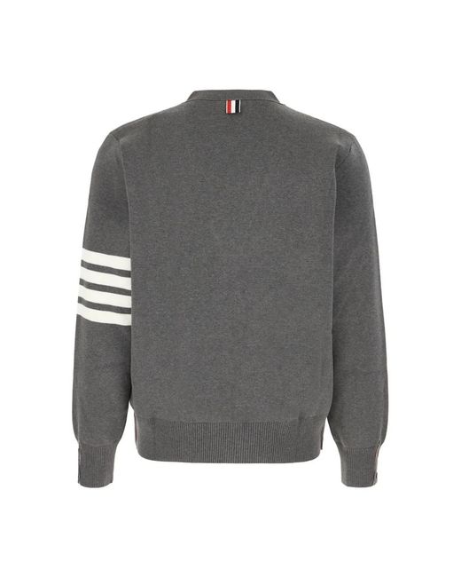 Thom Browne Truien & Vesten ,Grijs ,Katoen Stijlvolle Gebreide Collectie in het Gray voor heren