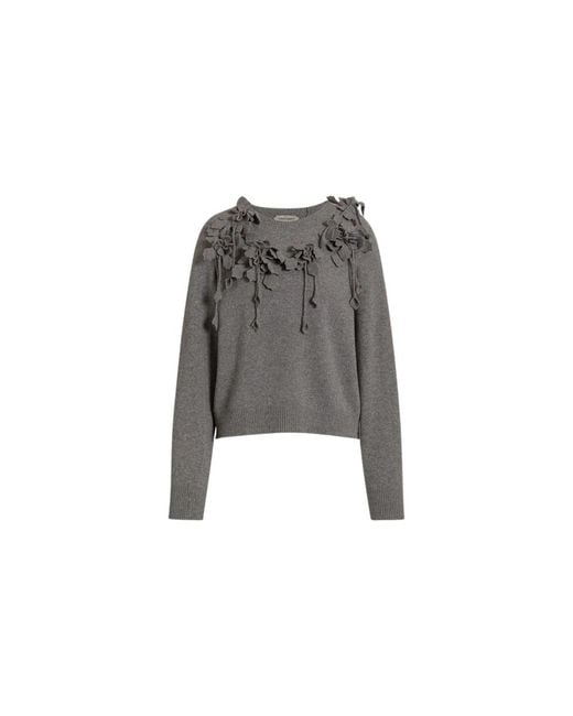Alberta Ferretti Gray Round-Neck Knitwear
