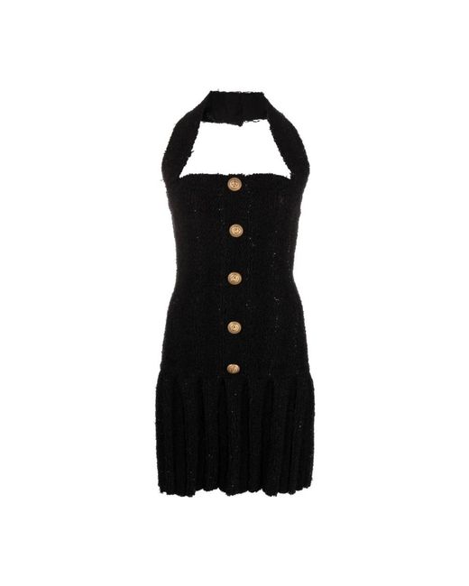 Balmain Black Knitted Dresses