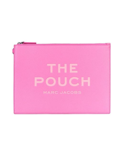 Marc Jacobs Pink Große pouch aus petal leder