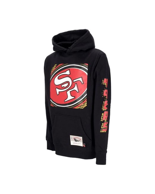 Mitchell & Ness Hoodies & Sweatvesten ,Zwart ,Katoen Nfl Big Face Hoodie Zwart in het Black voor heren