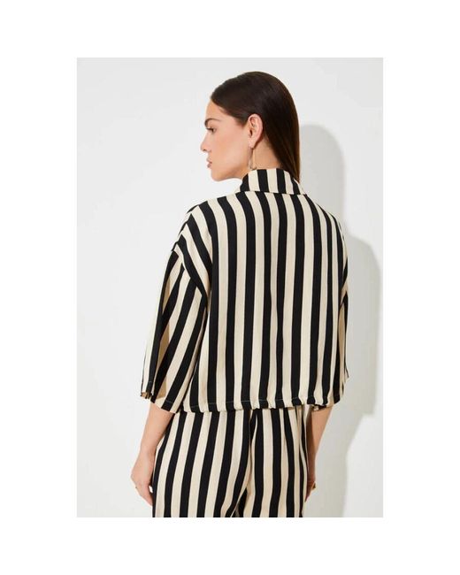 Suncoo Black Gestreiftes Knopfhemd Lucie