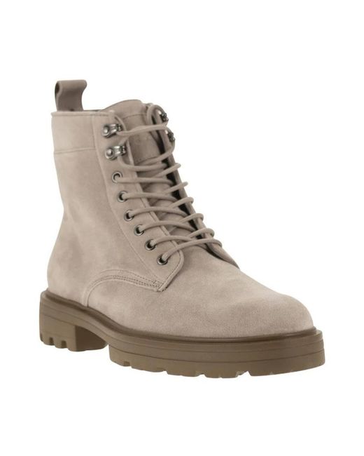 Hogan Gray Lace-Up Boots for men