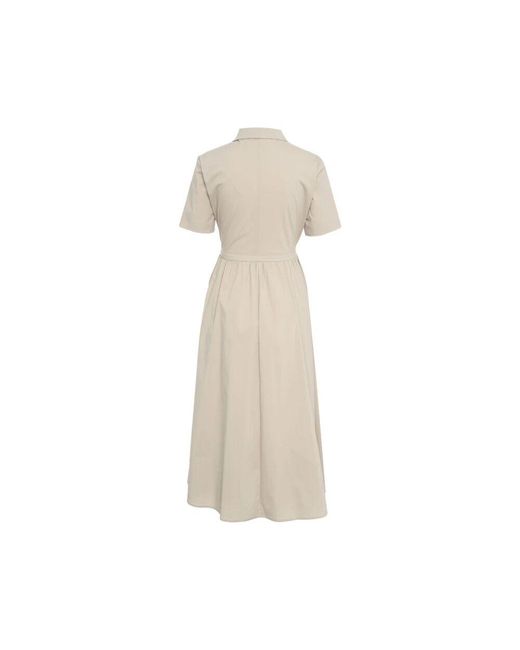 Add Natural Graues midi-kleid mit kordelzug in der taille