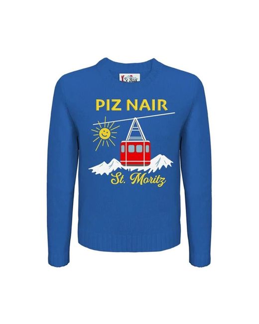 Round-Neck Knitwear Mc2 Saint Barth de hombre de color Blue