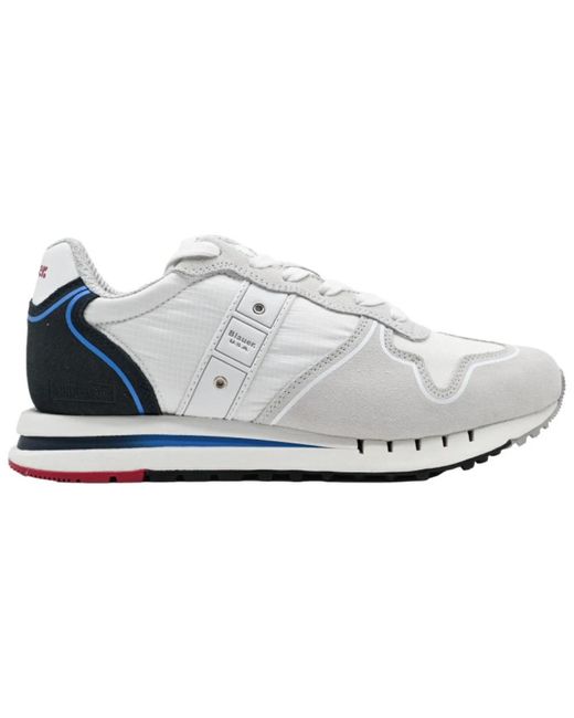 Blauer Stilvolle weiße rote marineblau sneakers in White für Herren