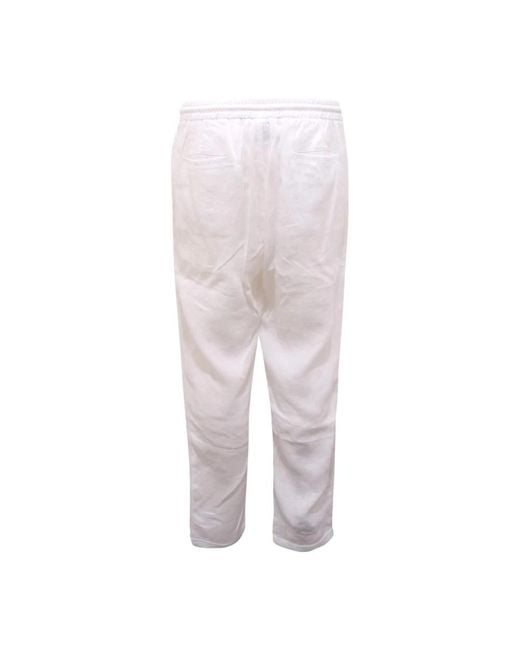 Alpha Studio Gray Cropped Trousers for men