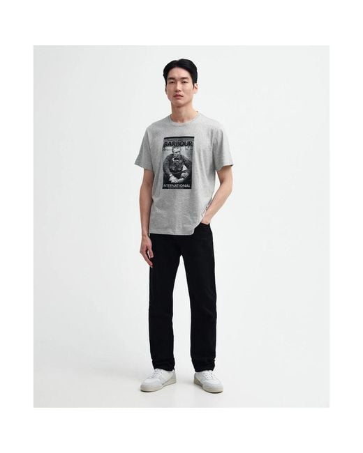 Barbour Gray T-Shirts for men