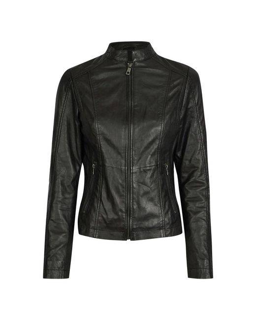 Bugatti Jassen ,Zwart ,Leer Klassieke Leren Jas Met Opstaande Kraag in het Black