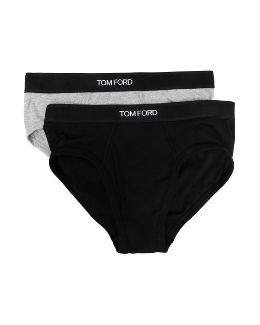 Tom Ford Ondergoed ,Zwart ,Katoen Set Van Twee Slips in het Black voor heren