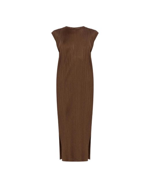 Issey Miyake Brown Midi Dresses