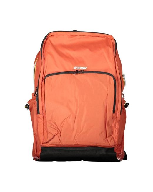 K-Way Roter polyamid-rucksack mit mehreren fächern in Orange für Herren