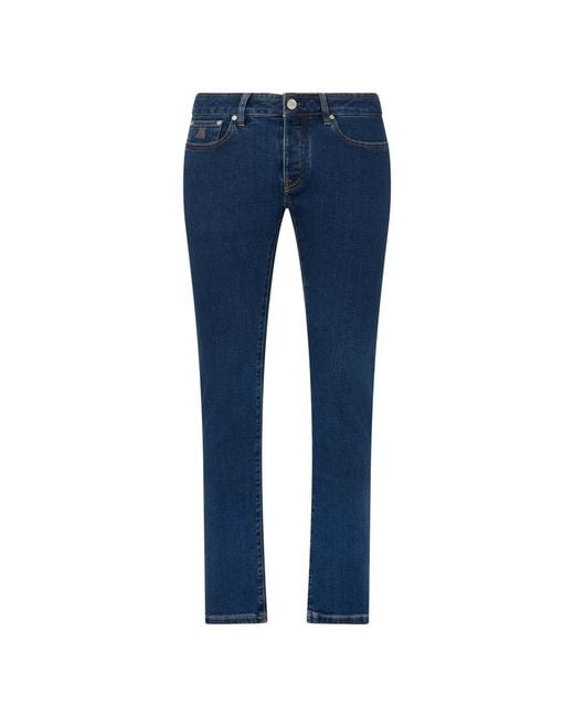 Moorer Blue Slim Fit Jeans for men