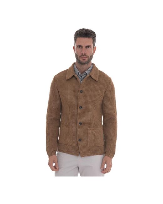 Paoloni Brown Light Jackets for men
