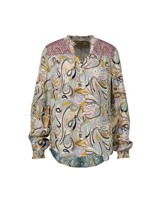 Mos Mosh Multicolor Paisley print v-ausschnitt bluse