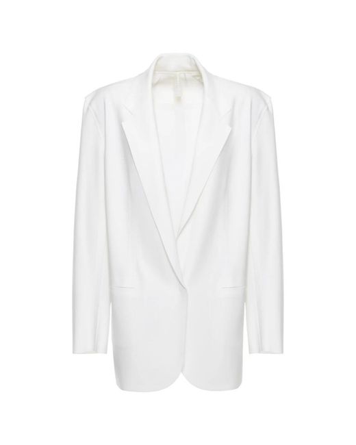 Norma Kamali Oversized Single Breasted Jacket in het White