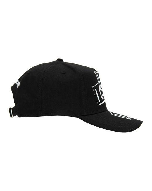 DSquared² Black Icon baseballkappe mit schnallenverschluss