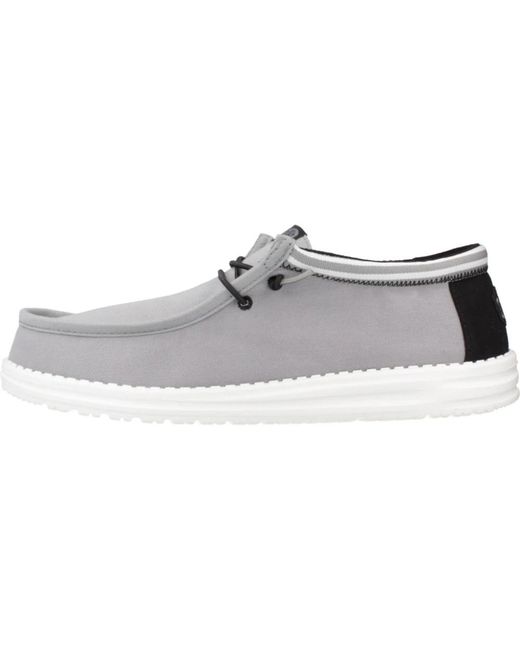 HeyDude Gray Laced Shoes for men