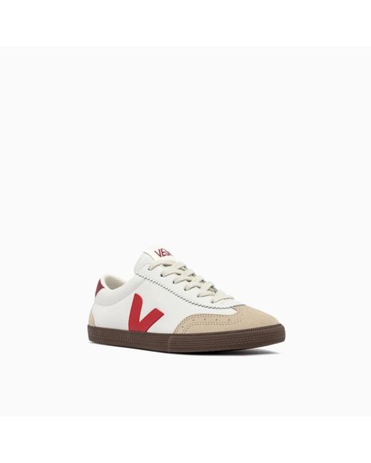 Veja White Weiche leder volley sneakers