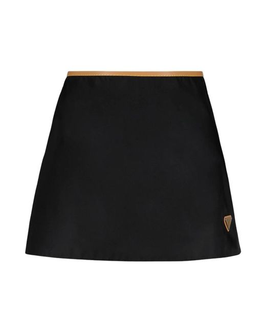 Falda mini de nylon Prada de color Black