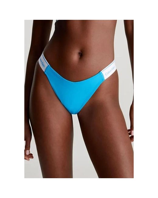 Calvin Klein Badmode ,Blauw ,Nylon Delta Bikini Zwemkleding Legacy Collectie in het Blue