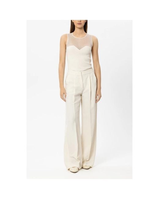 Luisa Cerano White Sleeveless Tops