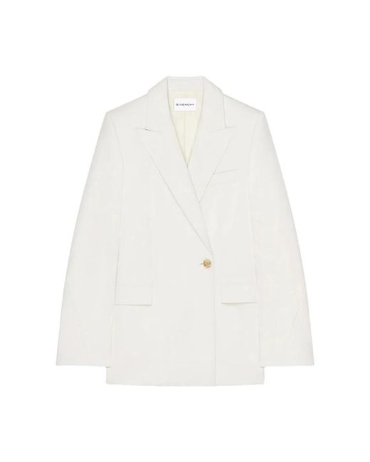 Givenchy Cocoon Double-Breasted Blazer in het White
